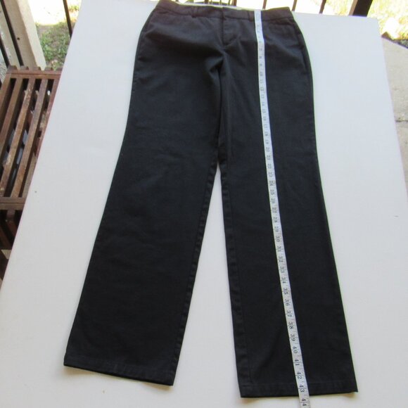 Dockers Womens Black Chino Metro Wide-Leg Trouser Pants Straight Fit Size 10Long - Picture 8 of 9